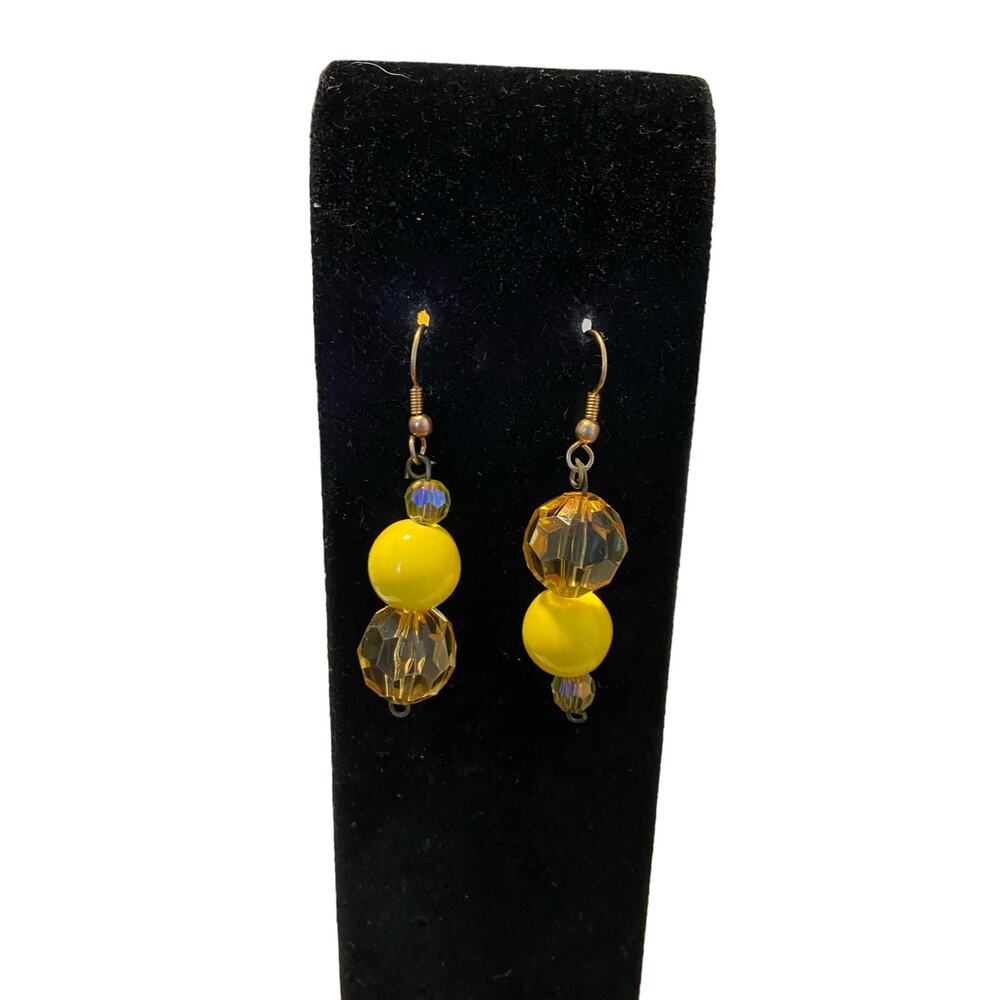 yellow bead earrings